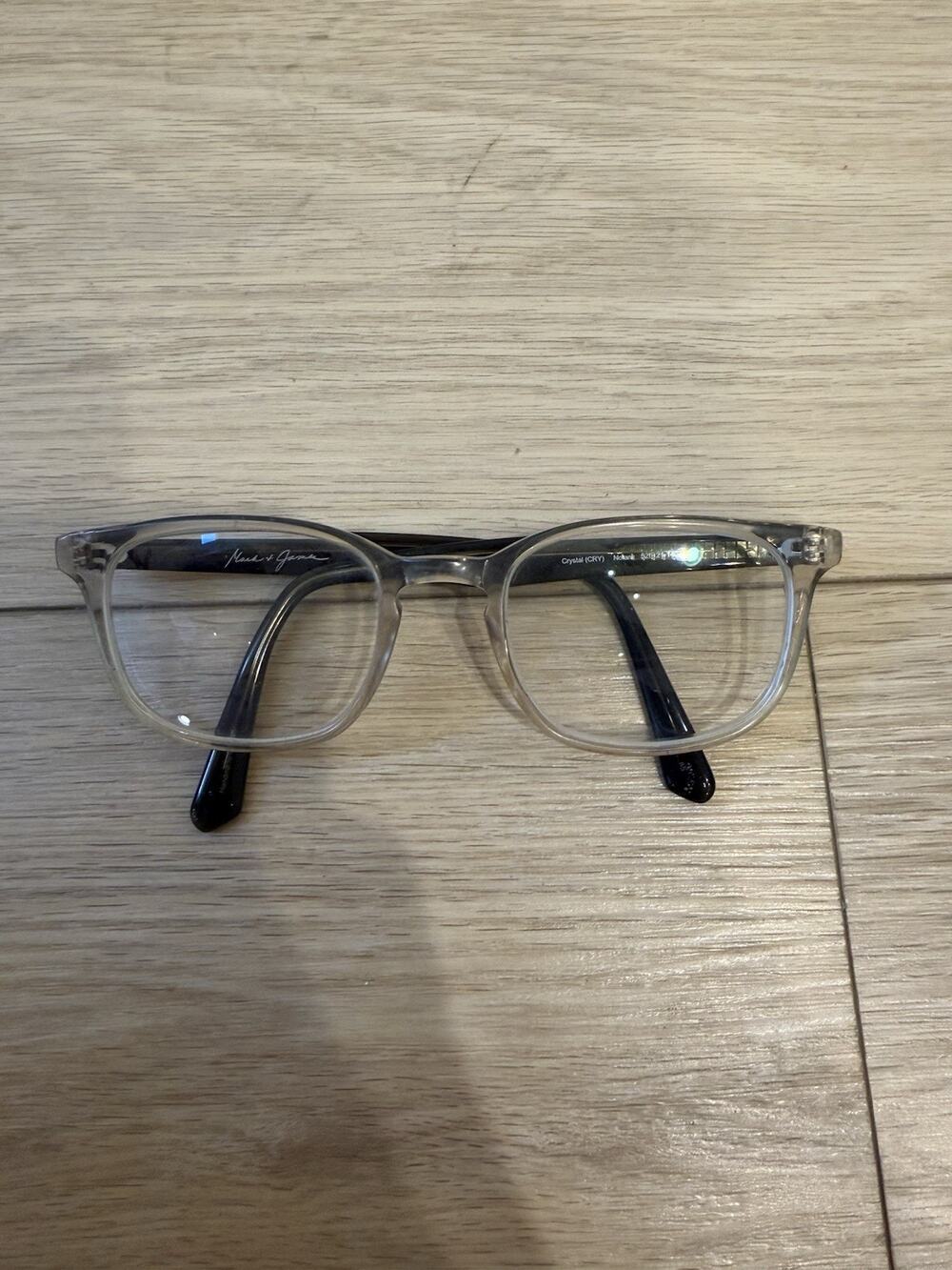 Mark & James Eyeglasses, Frames Only, Nolan CRY Crystal 52-21-145 Plastic VGC